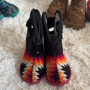 Bogs Black and Multicolor Patterned Boots